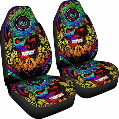Set Of Pcs Sugar Skull Car Seat Covers