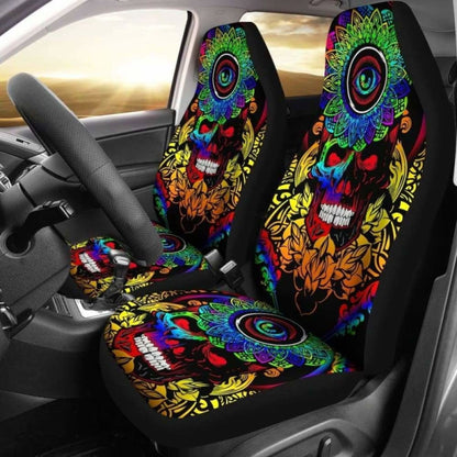 Set Of Pcs Sugar Skull Car Seat Covers