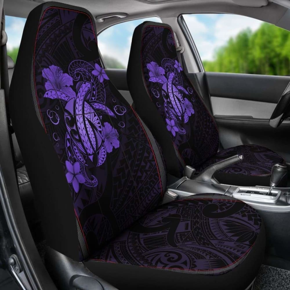 Hawaii Turtle Flower Polynesian Car Seat Covers - Purple - New Awesome
