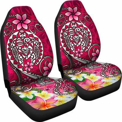 Polynesian Car Seat Covers - Turtle Plumeria Pink Color -