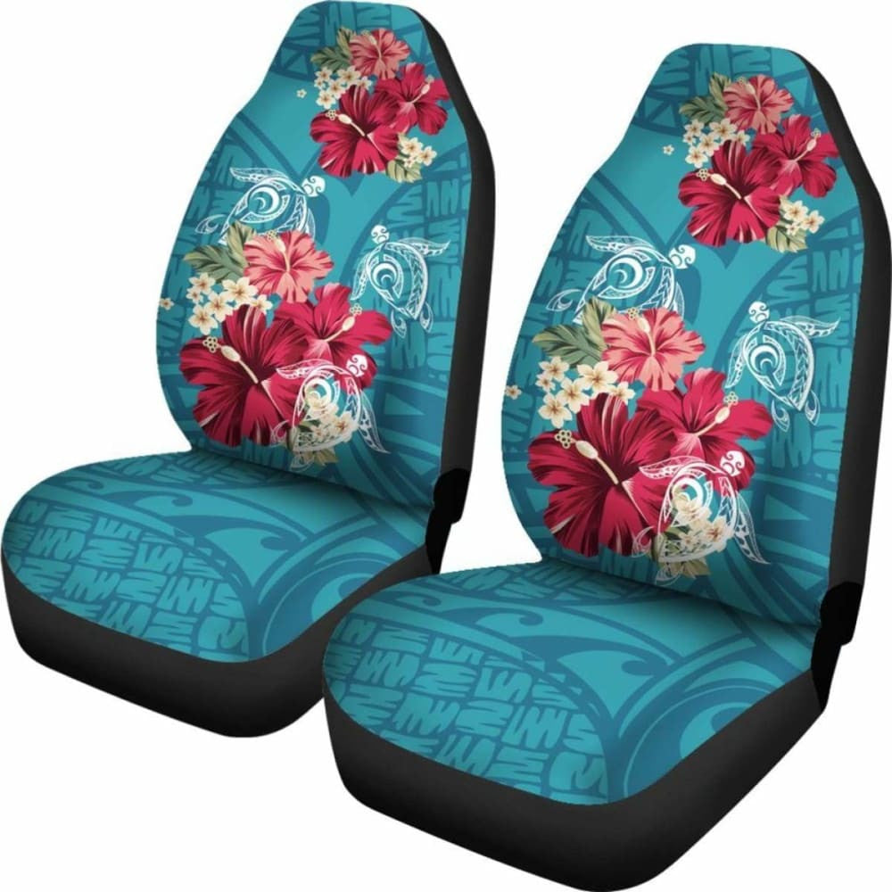 Hawaii Turtle Hibiscus Plumeria Blue Polynesian - Car Seat Cover New Awesome