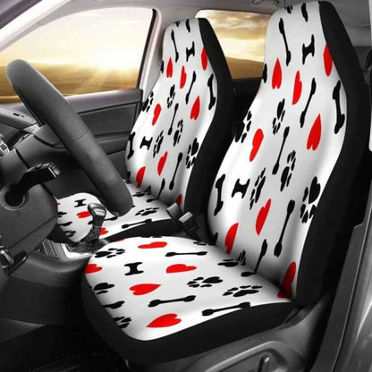 Dog Paw Bones Heart Car Seat Covers Awesome