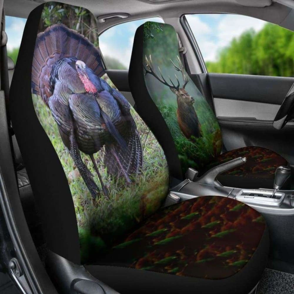 Awesome Turkey And Deer Car Seat Cover Amazing