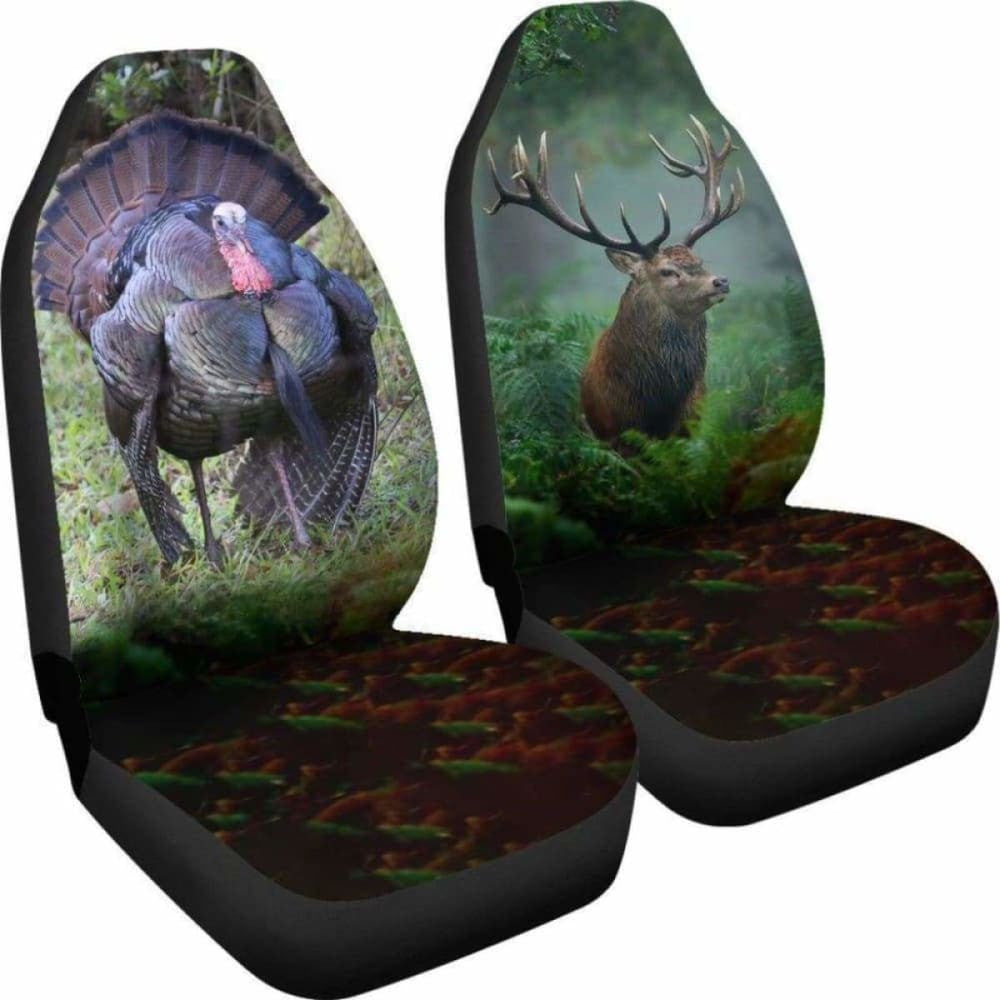 Awesome Turkey And Deer Car Seat Cover Amazing