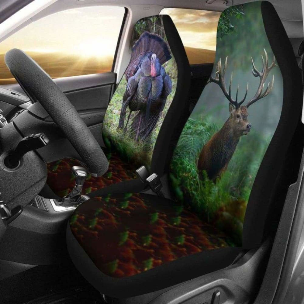 Awesome Turkey And Deer Car Seat Cover Amazing