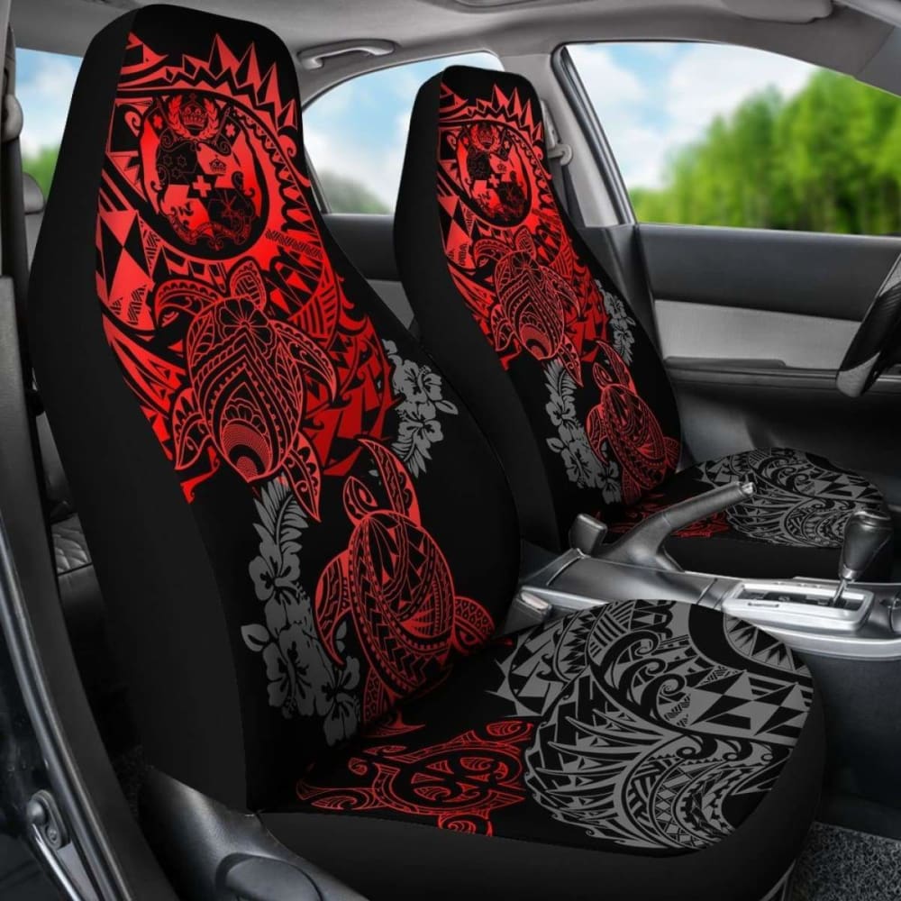 Tonga Polynesian Car Seat Covers - Red Turtle Flowing - Amazing