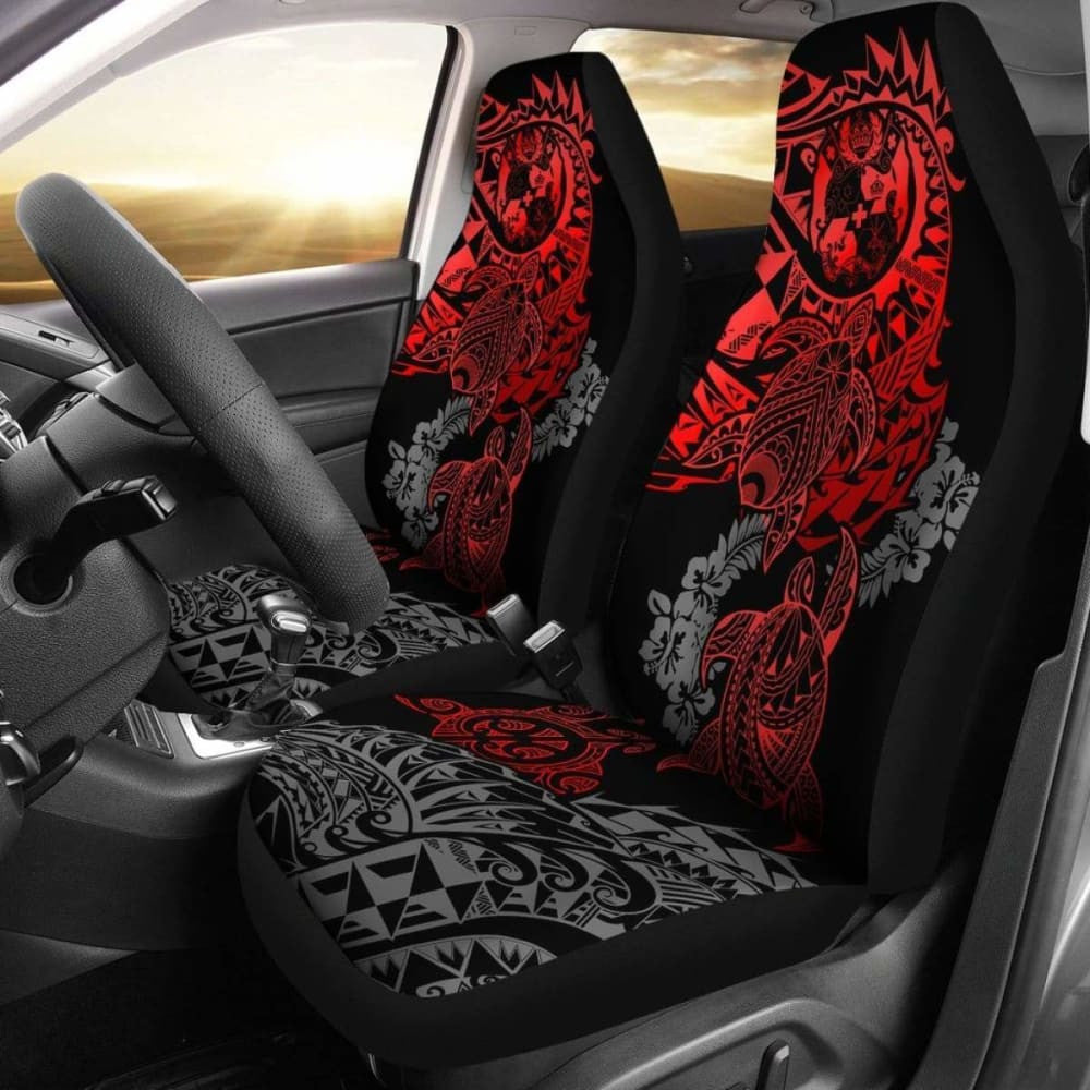 Tonga Polynesian Car Seat Covers - Red Turtle Flowing - Amazing