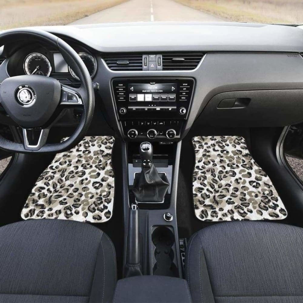 Leopard Skin Print Pattern Front And Back Car Mats