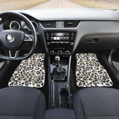 Leopard Skin Print Pattern Front And Back Car Mats
