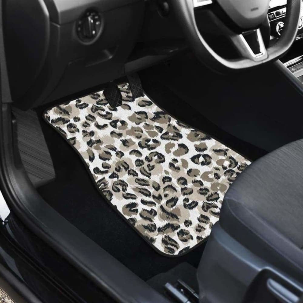 Leopard Skin Print Pattern Front And Back Car Mats