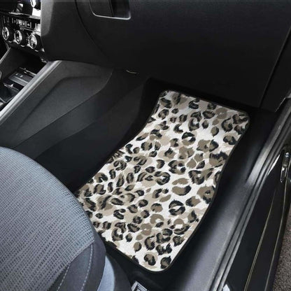Leopard Skin Print Pattern Front And Back Car Mats