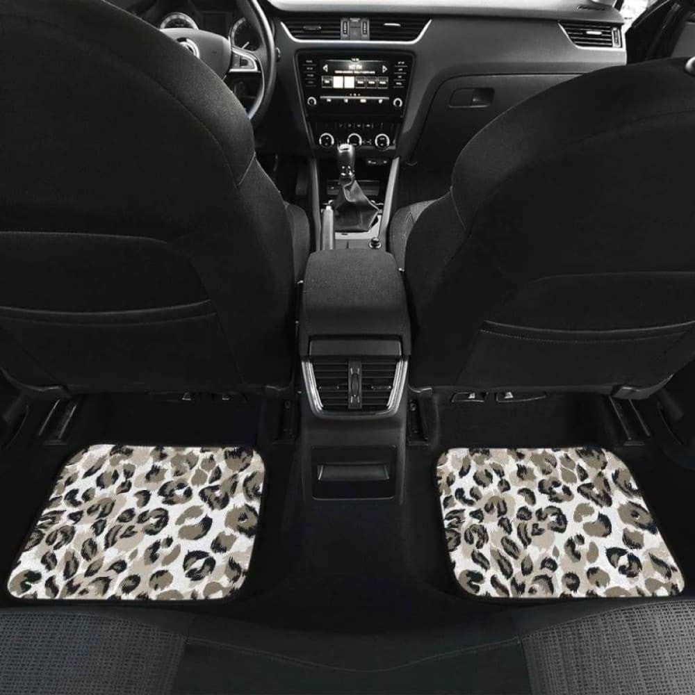 Leopard Skin Print Pattern Front And Back Car Mats
