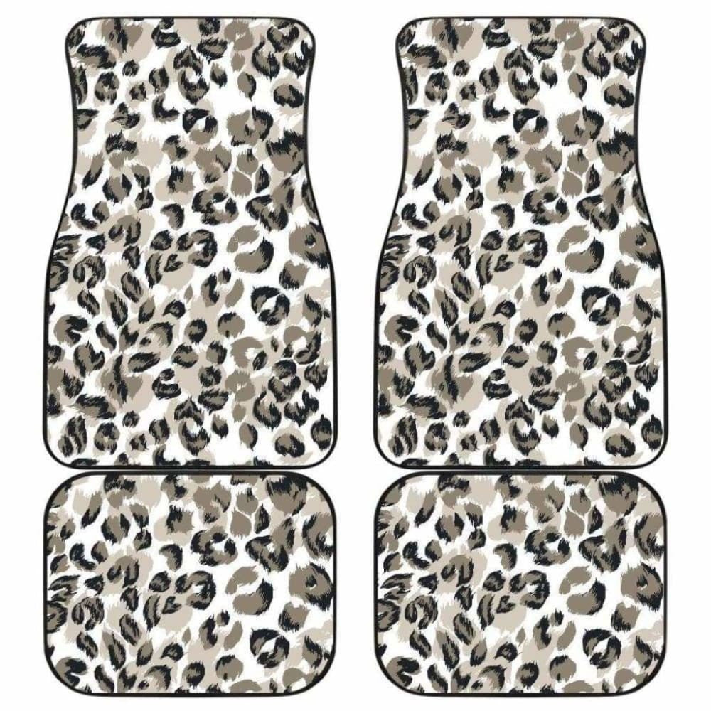Leopard Skin Print Pattern Front And Back Car Mats