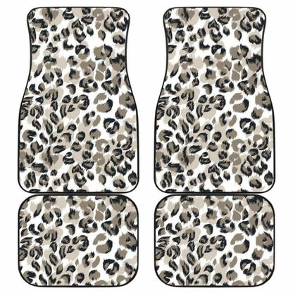 Leopard Skin Print Pattern Front And Back Car Mats