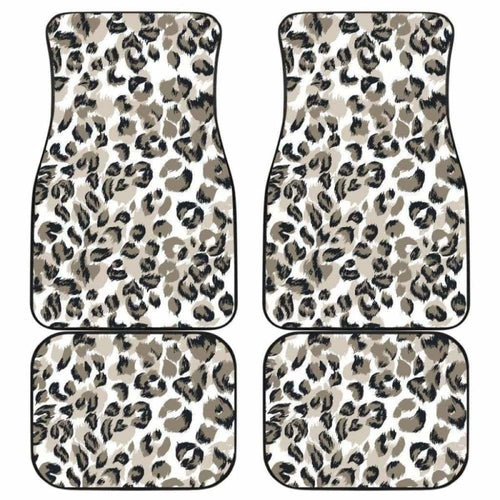 Leopard Skin Print Pattern Front And Back Car Mats