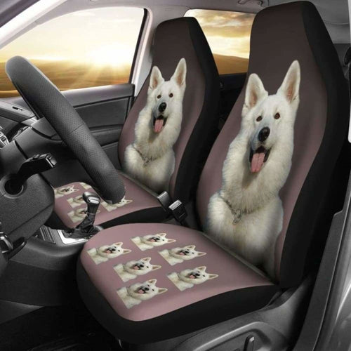 White Swiss Shepherd Car Seat Covers