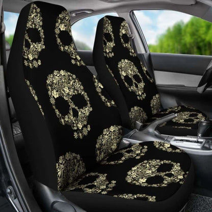 Set Of Sugar Skull Car Seat Covers