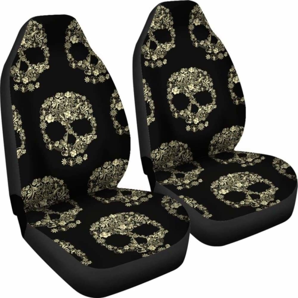 Set Of Sugar Skull Car Seat Covers