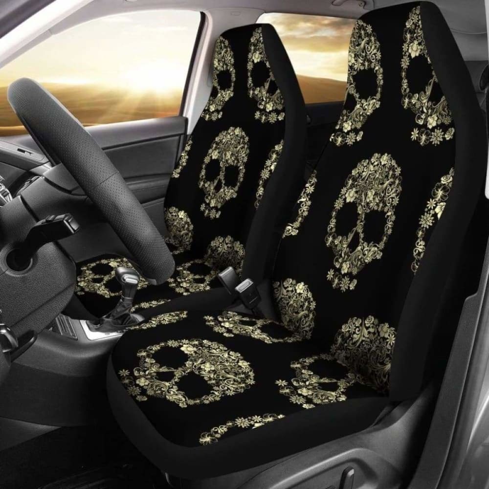 Set Of Sugar Skull Car Seat Covers
