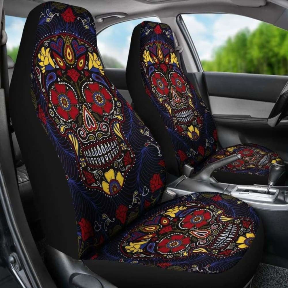 Set Of Pcs Sugar Skull Car Seat Covers
