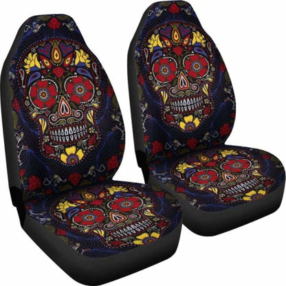 Set Of Pcs Sugar Skull Car Seat Covers
