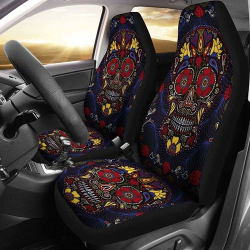 Set Of Pcs Sugar Skull Car Seat Covers