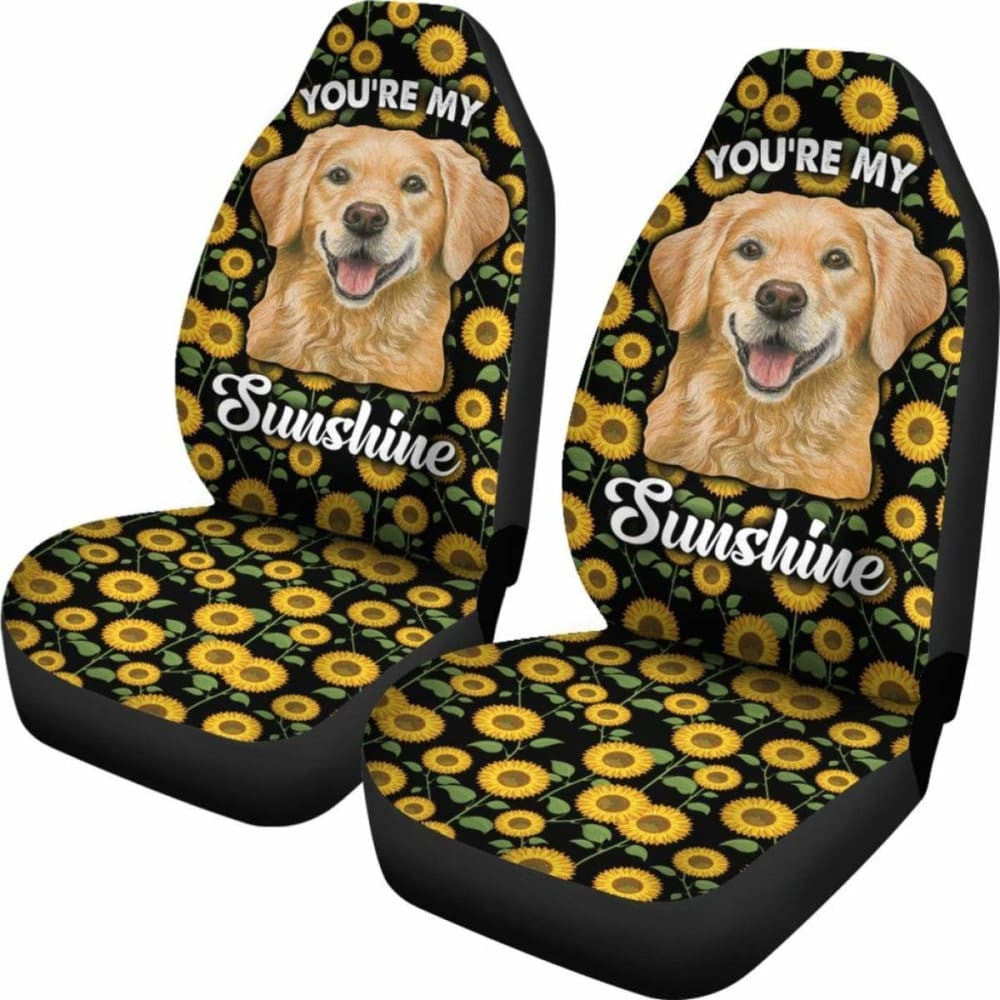Golden Dog You're My Sunshine Sunflower Car Seat Covers