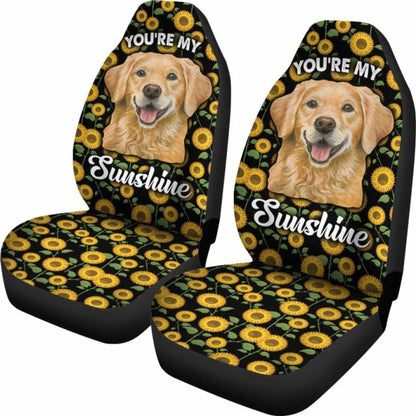 Golden Dog You're My Sunshine Sunflower Car Seat Covers