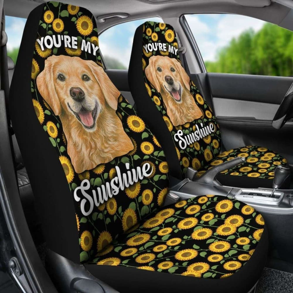 Golden Dog You're My Sunshine Sunflower Car Seat Covers