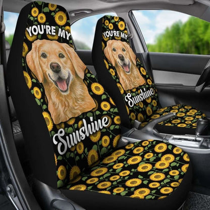 Golden Dog You're My Sunshine Sunflower Car Seat Covers