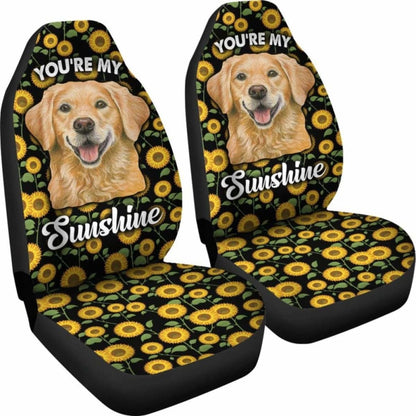 Golden Dog You're My Sunshine Sunflower Car Seat Covers