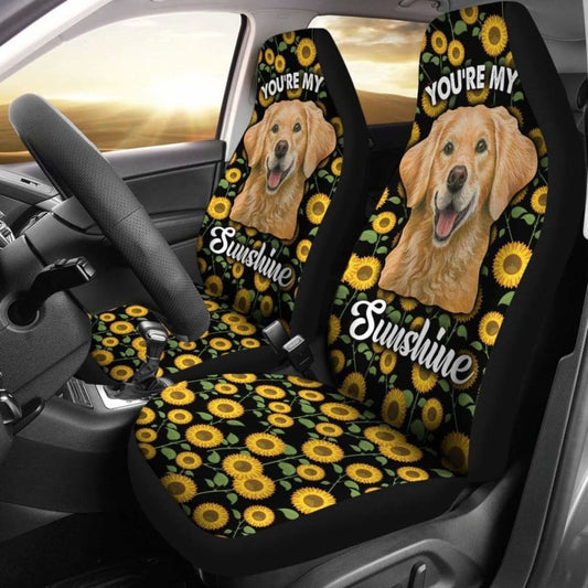 Golden Dog You're My Sunshine Sunflower Car Seat Covers