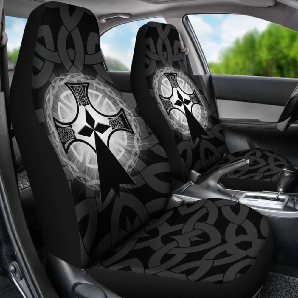 Brittany Car Seat Cover - Brittany Symbol With Celtic Cross