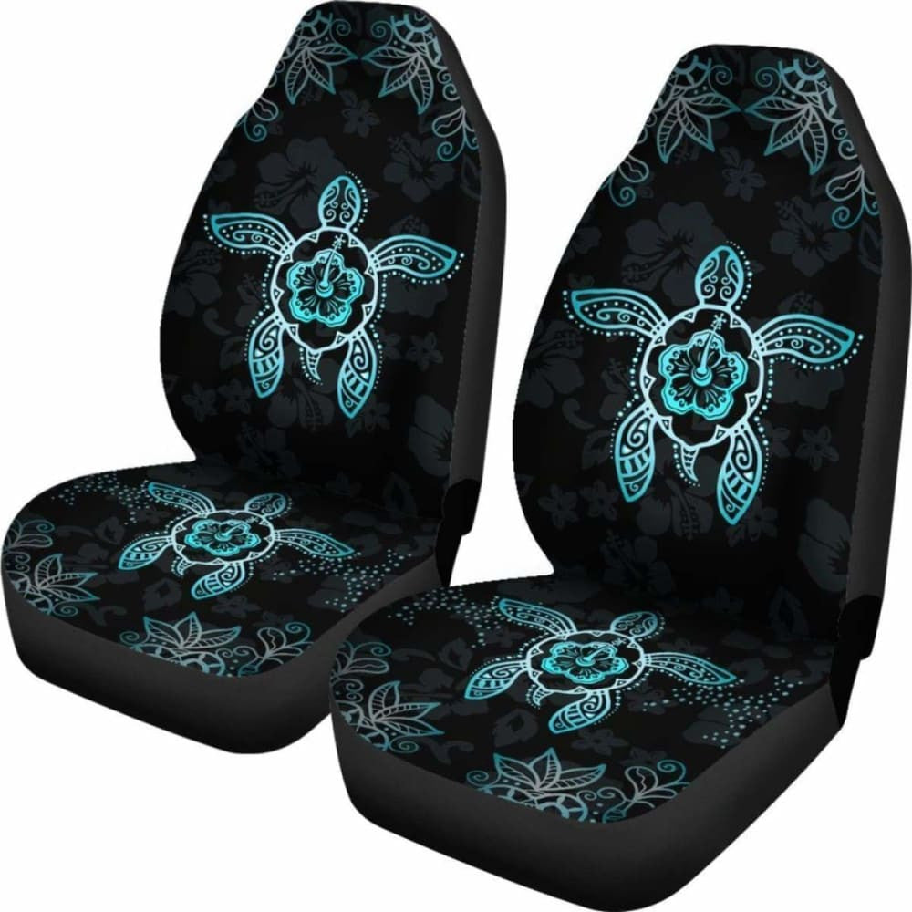 Hawaii Blue Turtle And Hibiscus Car Seat Covers - New