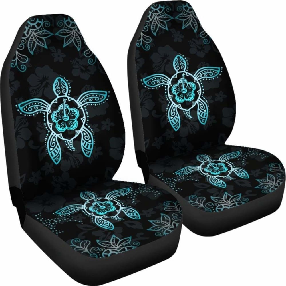 Hawaii Blue Turtle And Hibiscus Car Seat Covers - New