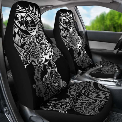Guam Polynesian Car Seat Covers - White Turtle Flowing - Amazing