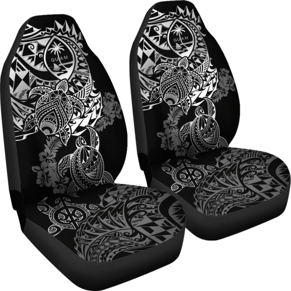 Guam Polynesian Car Seat Covers - White Turtle Flowing - Amazing