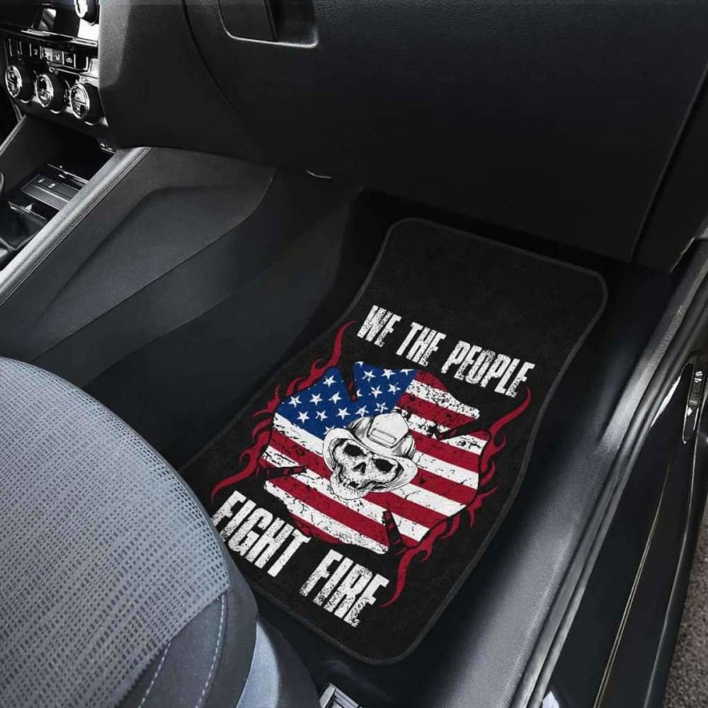 Firefighter Fight Fire Front And Back Car Mats Set Of