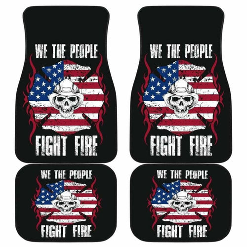 Firefighter Fight Fire Front And Back Car Mats Set Of