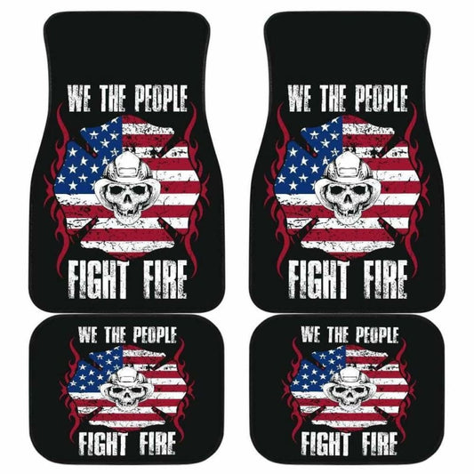 Firefighter Fight Fire Front And Back Car Mats Set Of