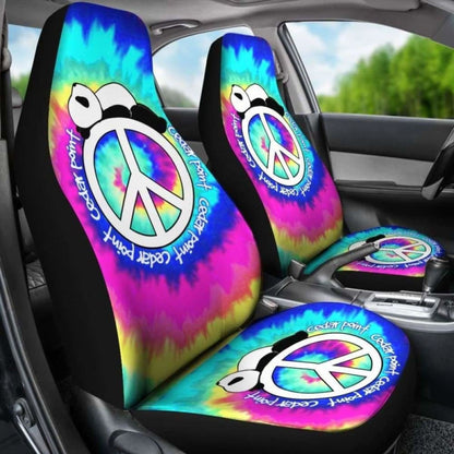 Panda Peace Tie Dye Car Seat Covers
