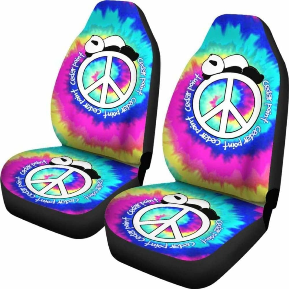 Panda Peace Tie Dye Car Seat Covers