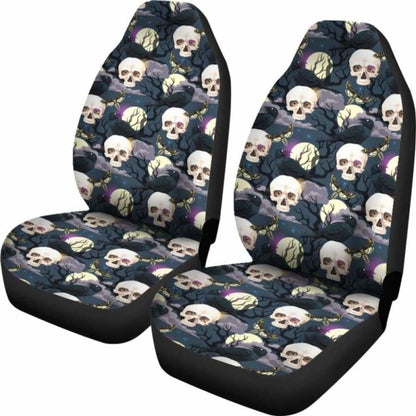 Set Of Gothic Skull Car Seat Covers