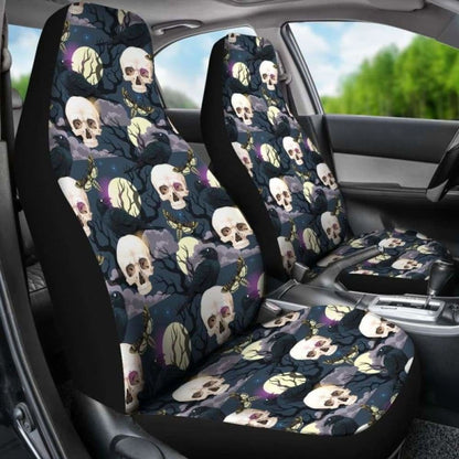 Set Of Gothic Skull Car Seat Covers