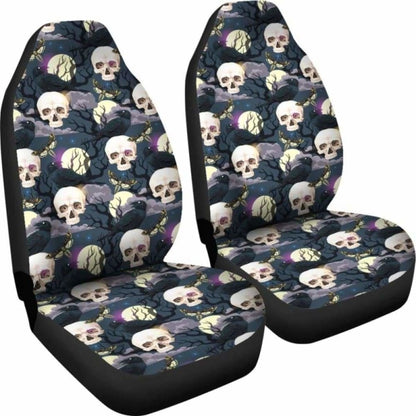 Set Of Gothic Skull Car Seat Covers