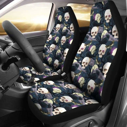 Set Of Gothic Skull Car Seat Covers