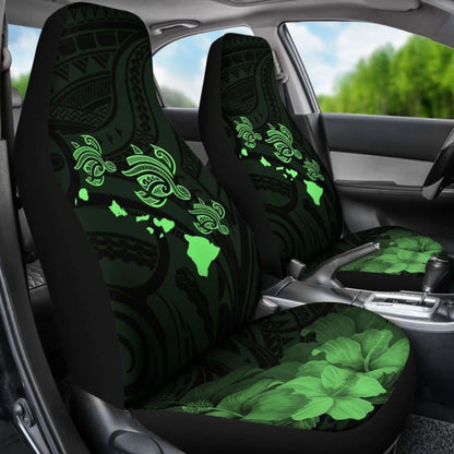 Hawaii Hibiscus Map Polynesian Ancient Green Turtle Car Set Covers - New - Awesome