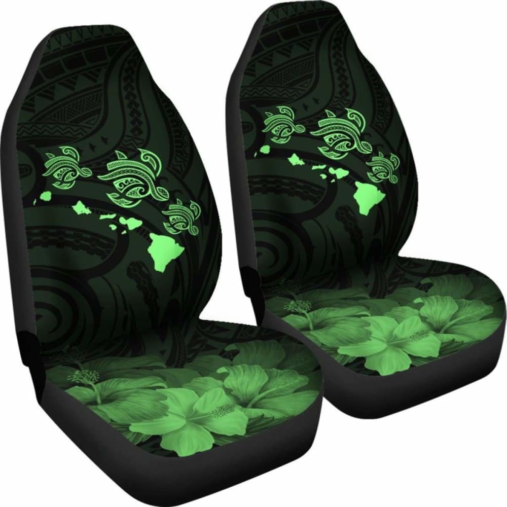 Hawaii Hibiscus Map Polynesian Ancient Green Turtle Car Set Covers - New - Awesome