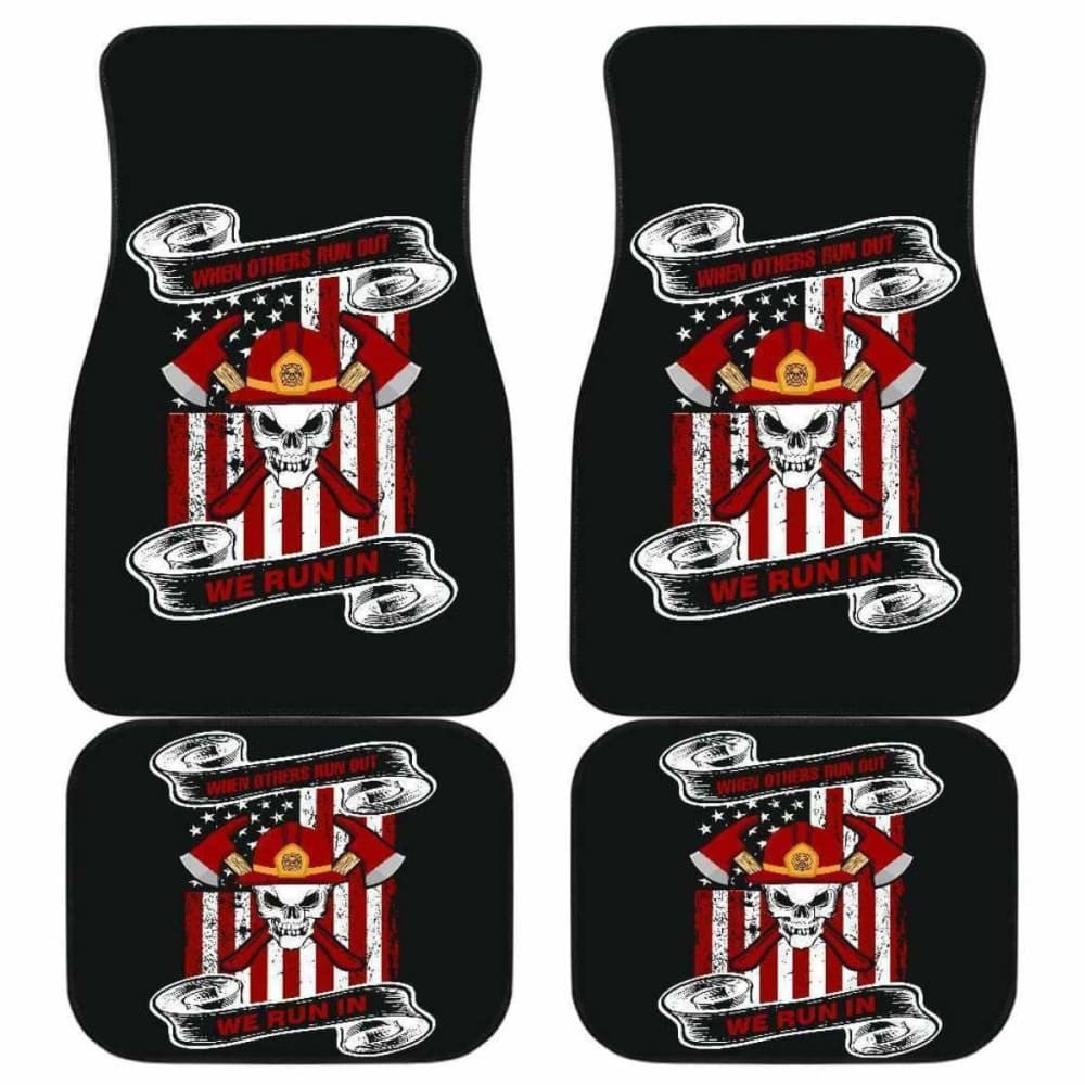 Firefighter Front And Back Car Mats Set Of