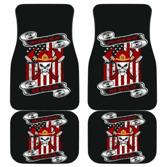 Firefighter Front And Back Car Mats Set Of